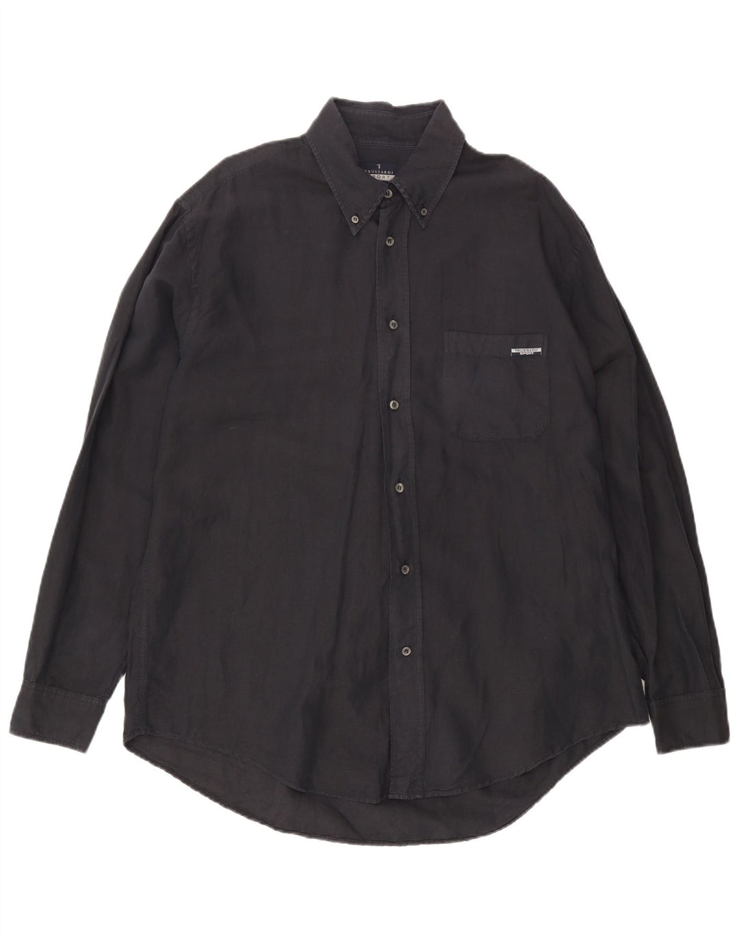 Trussardi Mens Shirt 2XL Black Linen