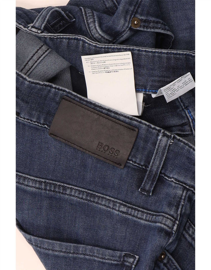 Hugo Boss Mens Slim Jeans W30 L29 Navy Blue Cotton