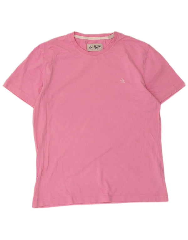 Penguin Mens T-Shirt Top Large Pink Cotton