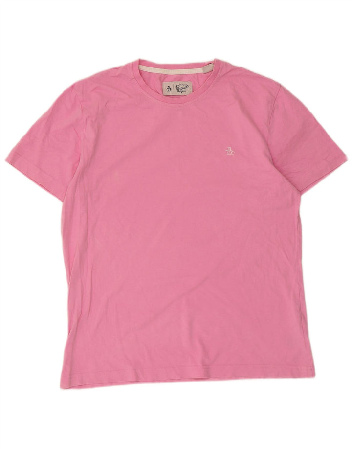 Penguin Mens T-Shirt Top Large Pink Cotton