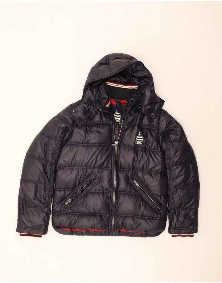 Marina Yachting Mens Hooded Padded Jacket IT 50 Large Navy Blue Polyamide