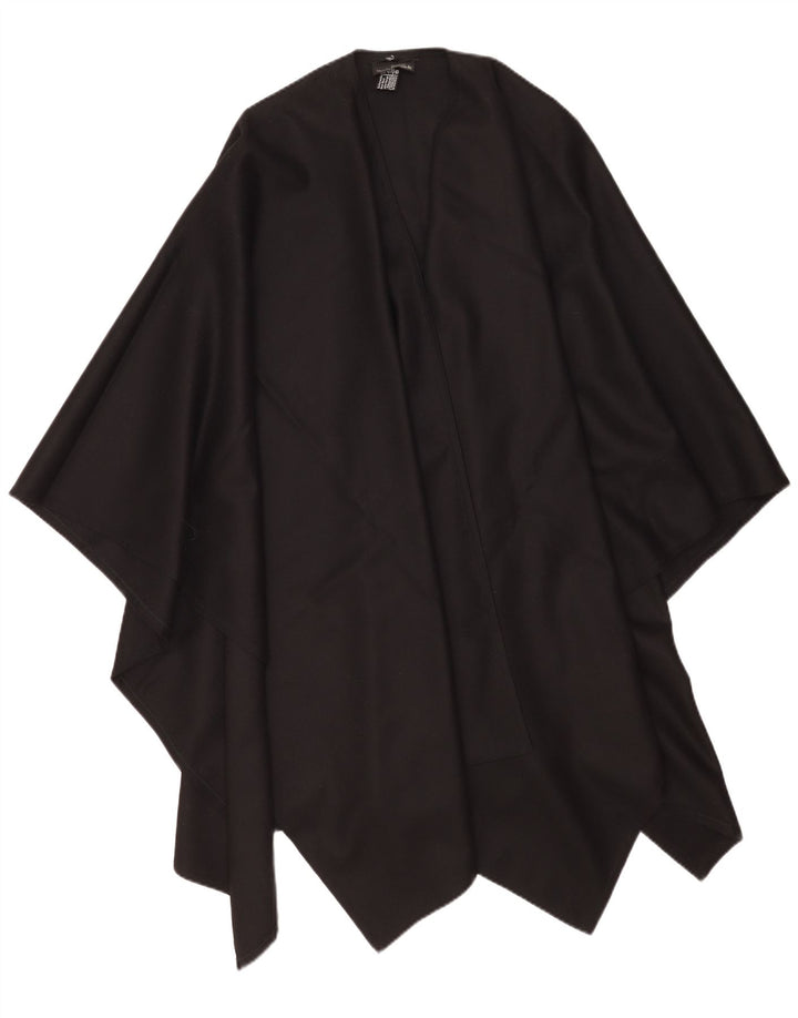 Vintage Womens Asymmetric Poncho Jumper One Size Black Wool