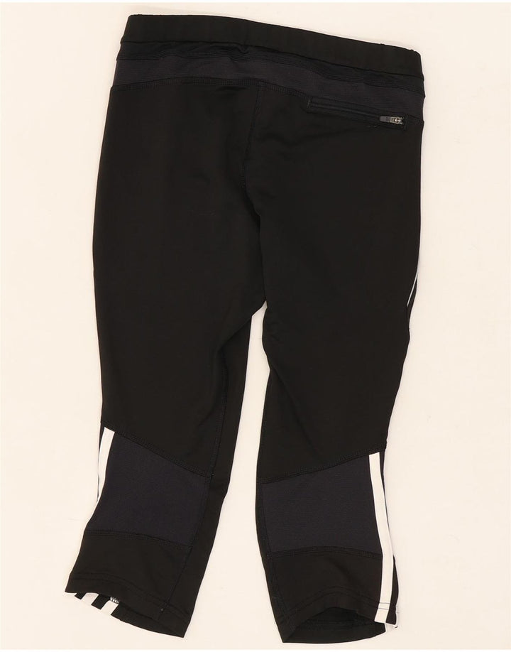 Adidas Womens Capri Leggings UK 10 Small Black Polyester