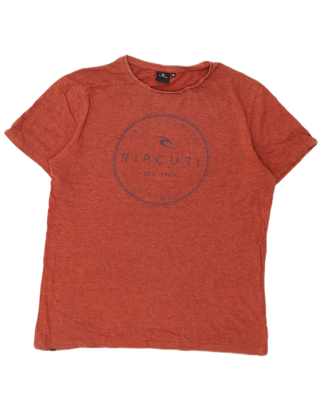 Rip Curl Mens Graphic T-Shirt Top Medium Orange Flecked Cotton