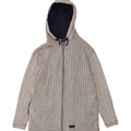 CHAMPION Womens Oversized Zip Hoodie Sweater UK 10 Small Grey Striped Vintage Champion and Second-Hand Champion from Messina Hembry 