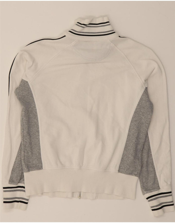 CHAMPION Womens Tracksuit Top Jacket UK 14 Medium White Colourblock Cotton Vintage Champion and Second-Hand Champion from Messina Hembry 