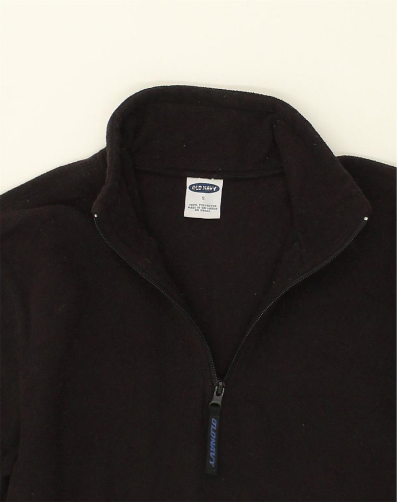 OLD NAVY Mens Zip Neck Fleece Jumper Small Black Polyester | Vintage Old Navy | Thrift | Second-Hand Old Navy | Used Clothing | Messina Hembry 