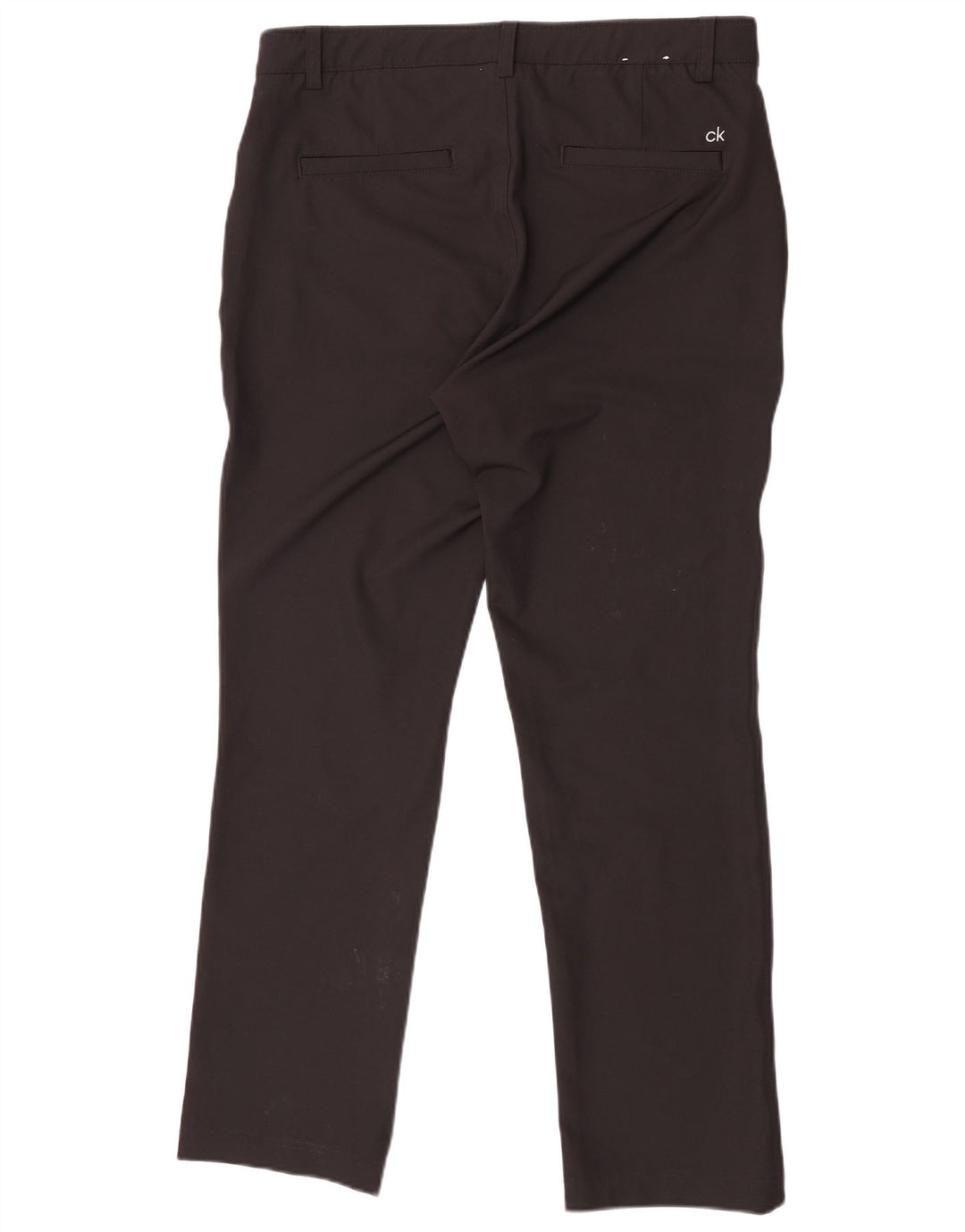 Calvin Klein Mens Straight Chino Trousers W34 L31 Black Polyester