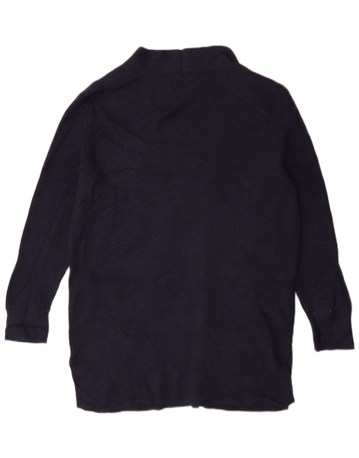 Marks & Spencer Womens Longline Open Cardigan Sweater UK 16 Large Navy Blue
