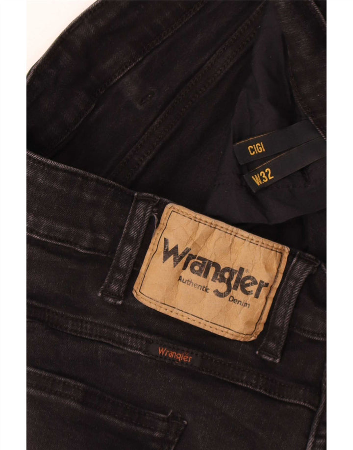 Wrangler Womens Distressed Denim Shorts W32 Large Black