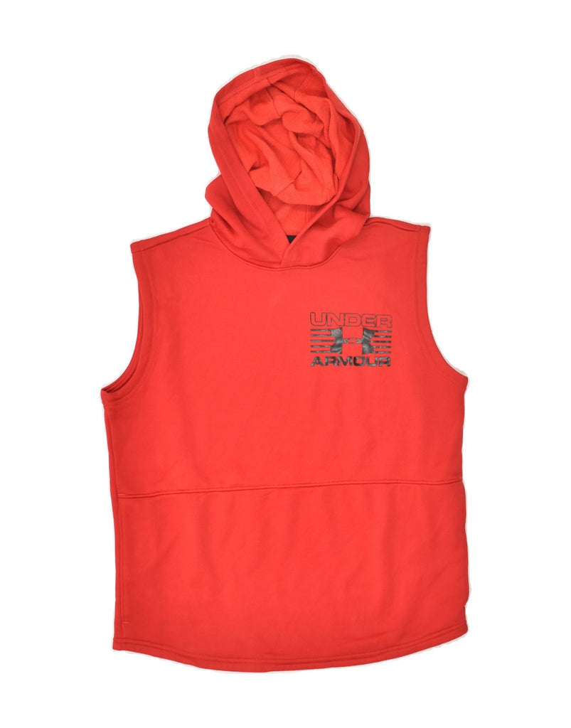 UNDER ARMOUR Boys Cold Gear Sleeveless Hoodie Jumper 11-12 Years Large Red | Vintage Under Armour | Thrift | Second-Hand Under Armour | Used Clothing | Messina Hembry 