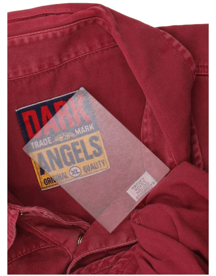 Vintage Mens Western Shirt XL Burgundy Cotton