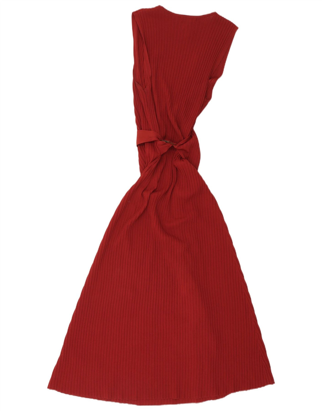 Massimo Dutti Womens Sleeveless Maxi Dress UK 12 Medium Red Viscose