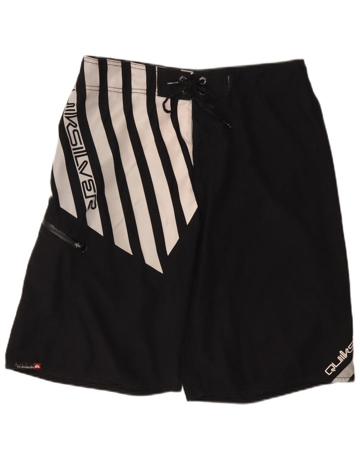 Quiksilver Mens Graphic Swimming Shorts Medium  Black Colourblock Polyester