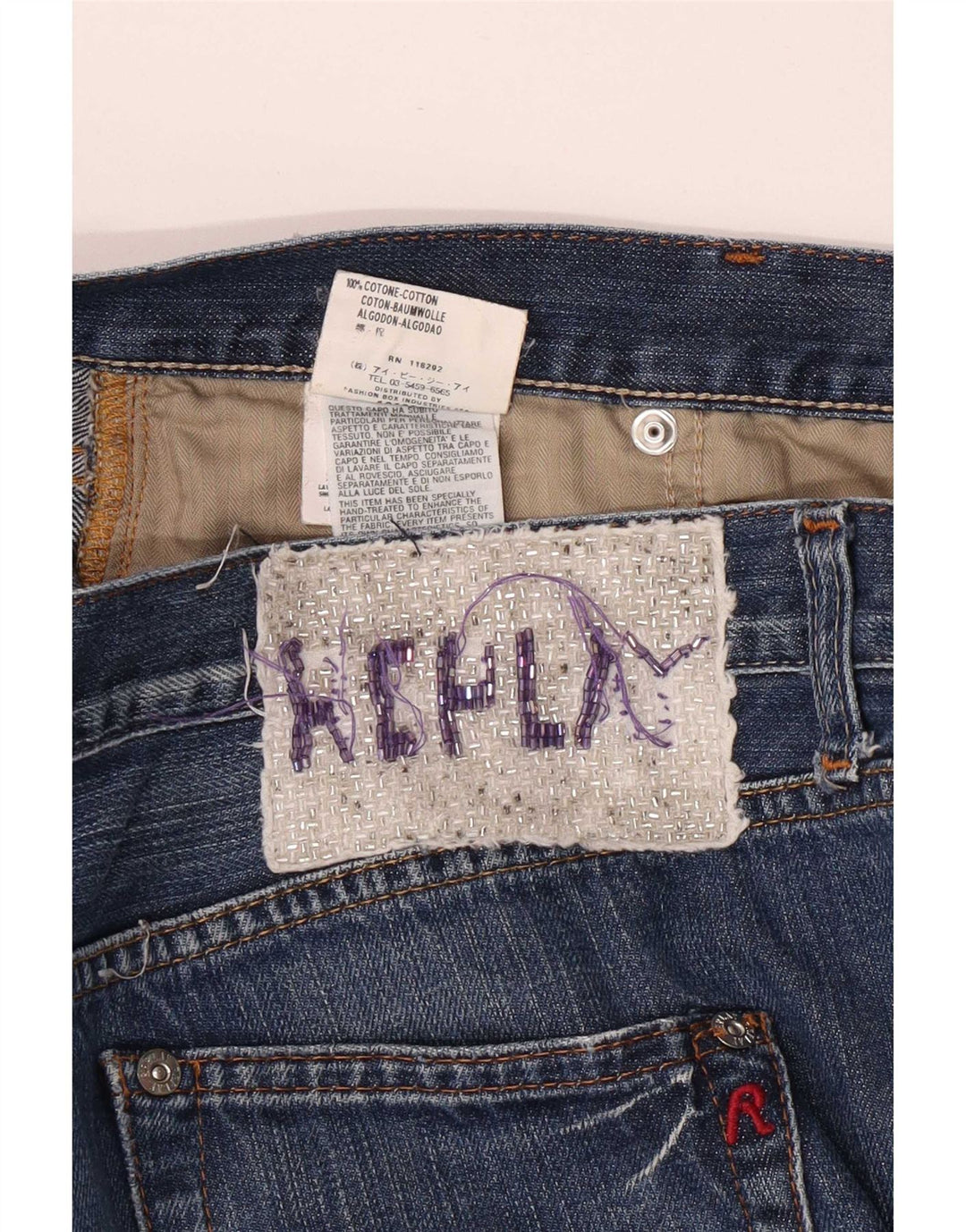 Replay Womens Straight Jeans W32 L34 Blue Cotton