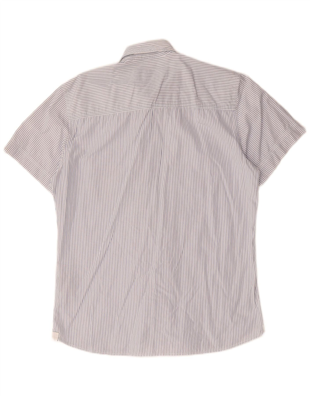 North Sails Mens Graphic Short Sleeve Shirt Medium Blue Pinstripe Cotton