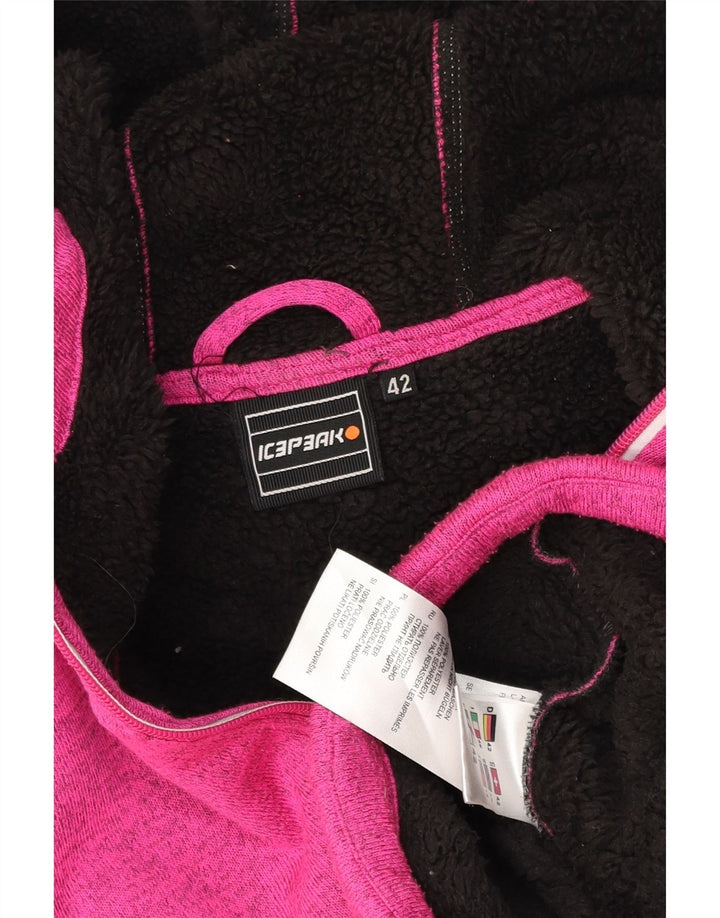 Icepeak Womens Zip Hoodie Sweater IT 48 XL Pink Flecked Polyester