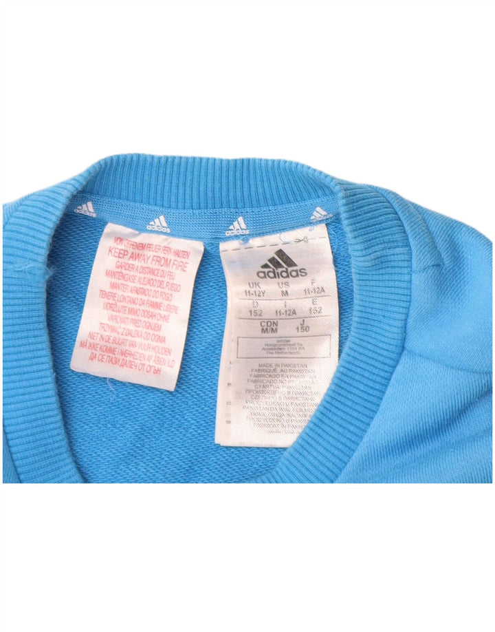 Adidas Boys Graphic Sweatshirt Jumper 11-12 Years Blue Cotton