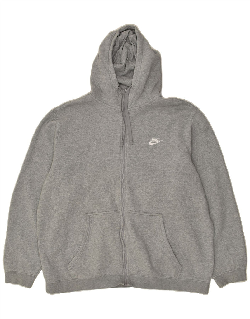 NIKE Mens Zip Hoodie Sweater 2XL Grey Cotton | Vintage Nike | Thrift | Second-Hand Nike | Used Clothing | Messina Hembry 