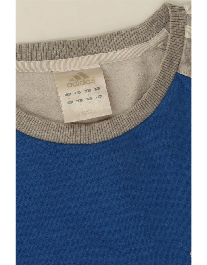 Adidas Mens Sweatshirt Jumper Small Grey Colourblock Cotton