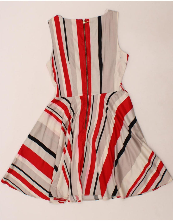 CLOSET Womens Sleeveless A-Line Dress UK 12 Medium Multicoloured Striped Vintage CLOSET and Second-Hand CLOSET from Messina Hembry 
