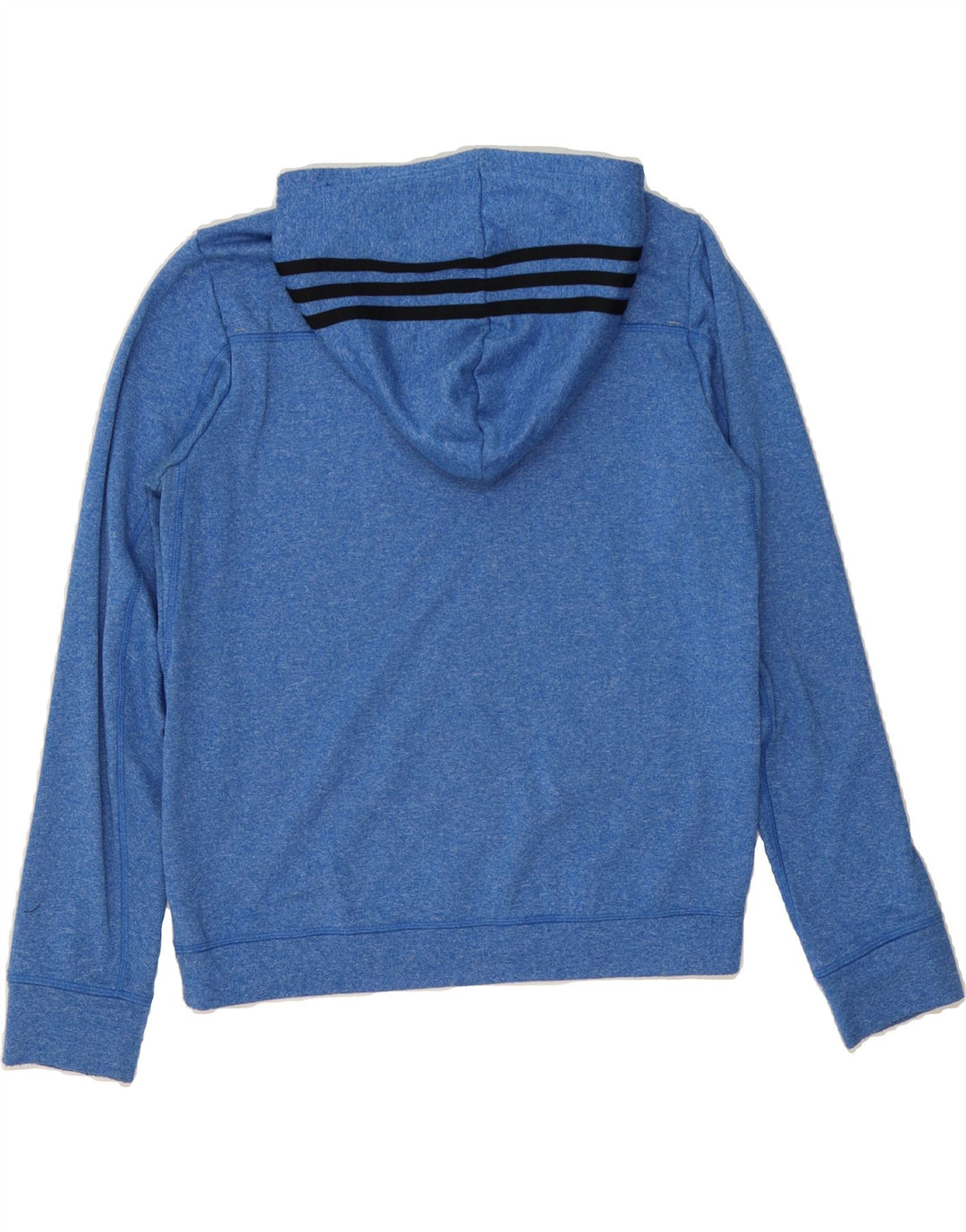 ADIDAS Womens Hoodie Jumper UK 14 Medium Blue Flecked Polyester Vintage Adidas and Second-Hand Adidas from Messina Hembry 