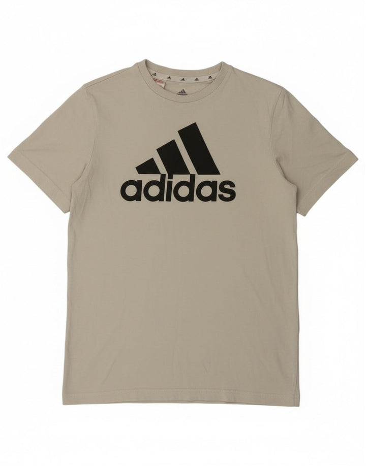 Adidas Boys Graphic T-Shirt Top 15-16 Years White Cotton