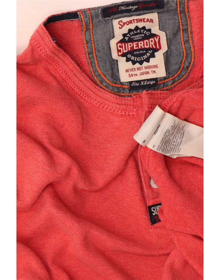 Superdry Mens Top Long Sleeve XL Red Cotton