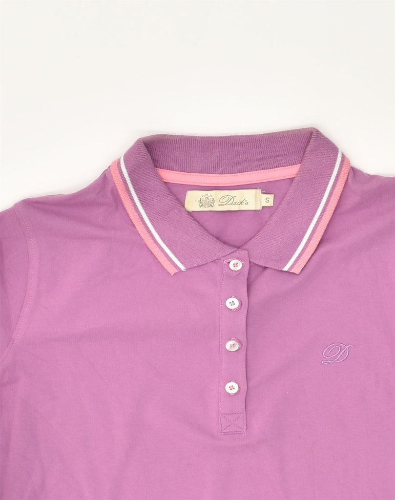 DACK'S Womens Polo Shirt UK 10 Small Purple Cotton | Vintage Dack's | Thrift | Second-Hand Dack's | Used Clothing | Messina Hembry 