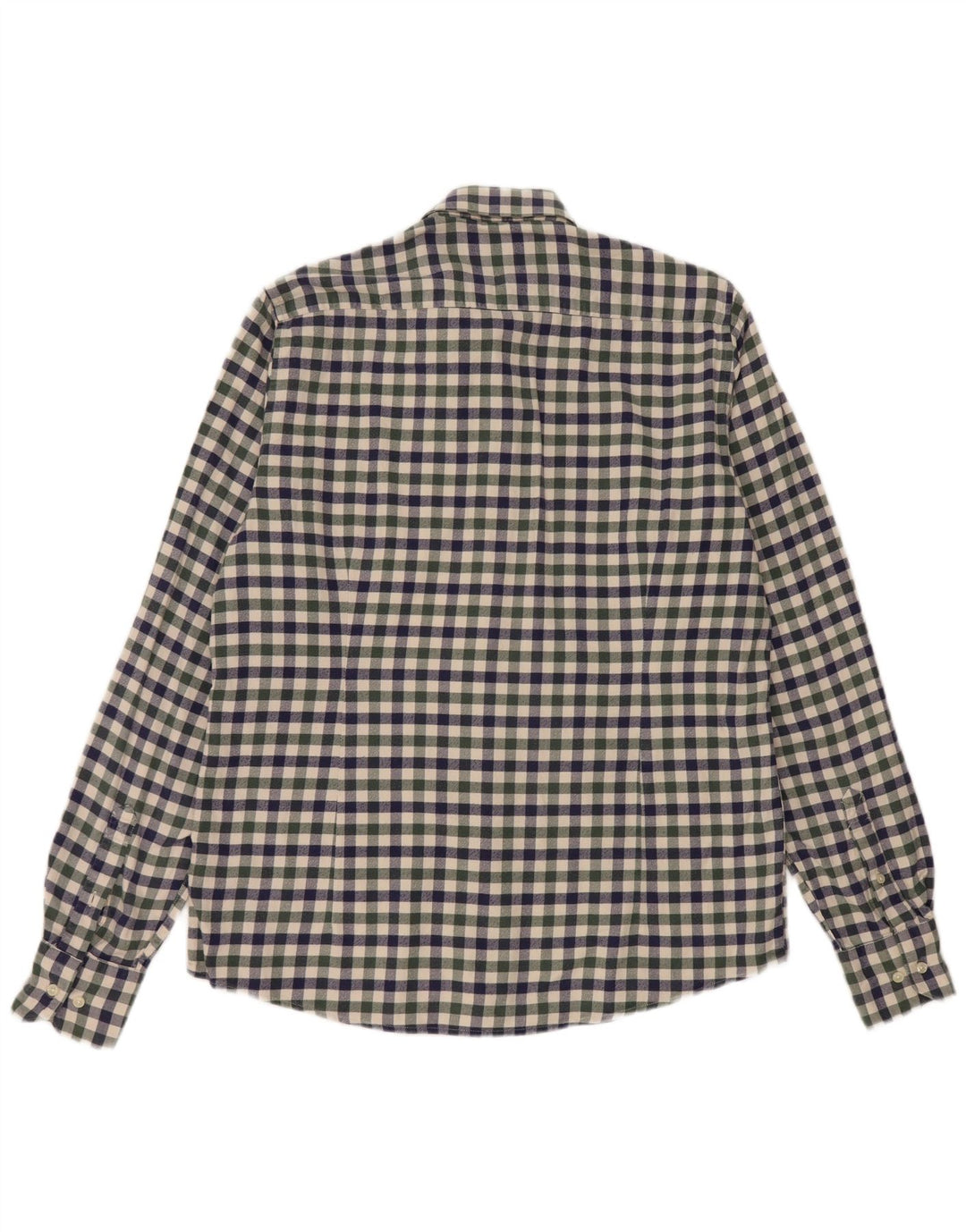 Barbour Mens Tailored Fit Flannel Shirt Medium Blue Gingham Cotton