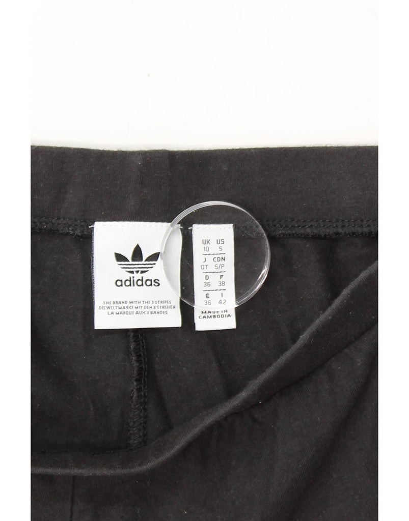 ADIDAS Womens Leggings UK 10 Small Black Colourblock Cotton Vintage Adidas and Second-Hand Adidas from Messina Hembry 