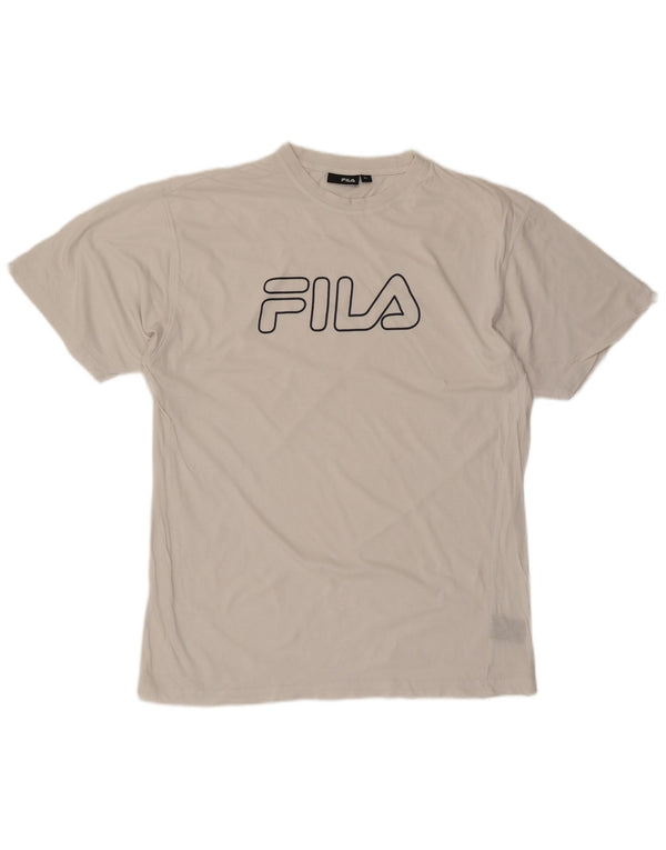 FILA Mens Graphic T-Shirt Top XL White Cotton
