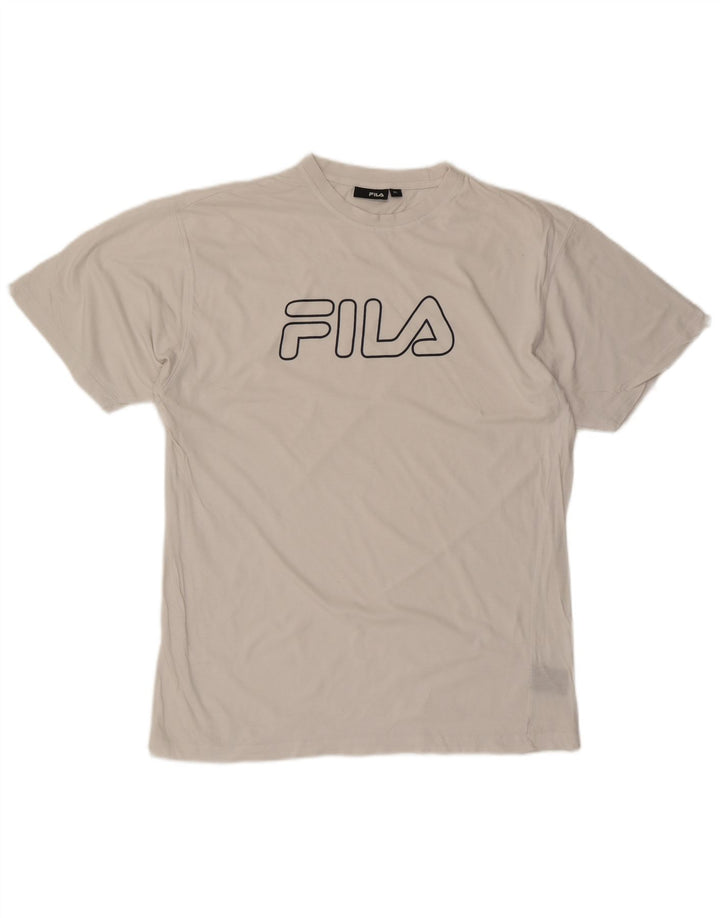 FILA Mens Graphic T-Shirt Top XL White Cotton