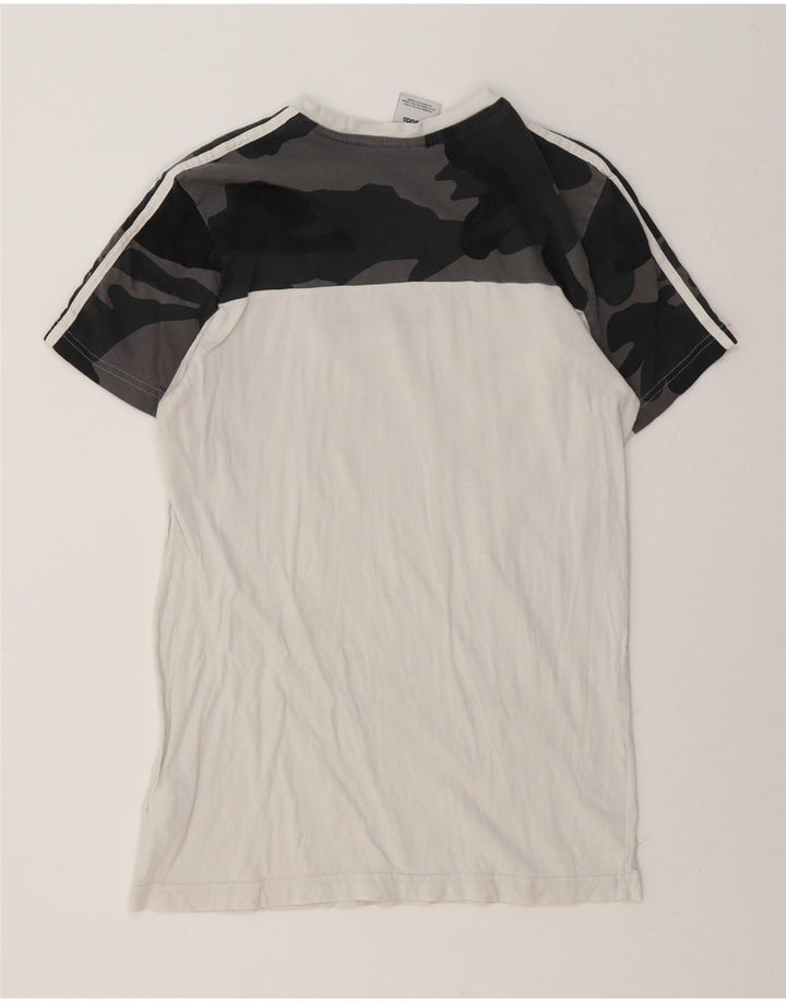 Adidas Mens T-Shirt Top Small White Camouflage Cotton