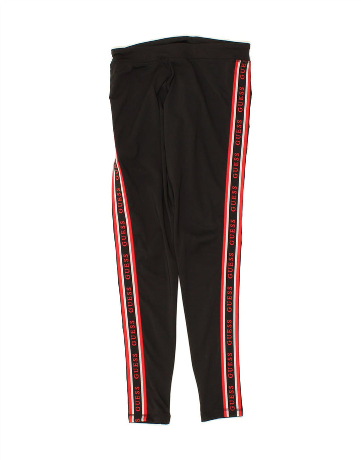 GUESS Womens Graphic Leggings UK 10 Small  Black Polyester Vintage Guess and Second-Hand Guess from Messina Hembry 