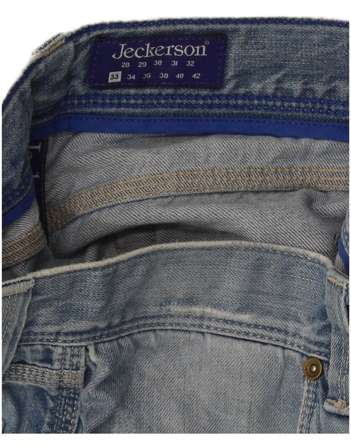 Jeckerson Mens Denim Shorts W33 Medium Blue