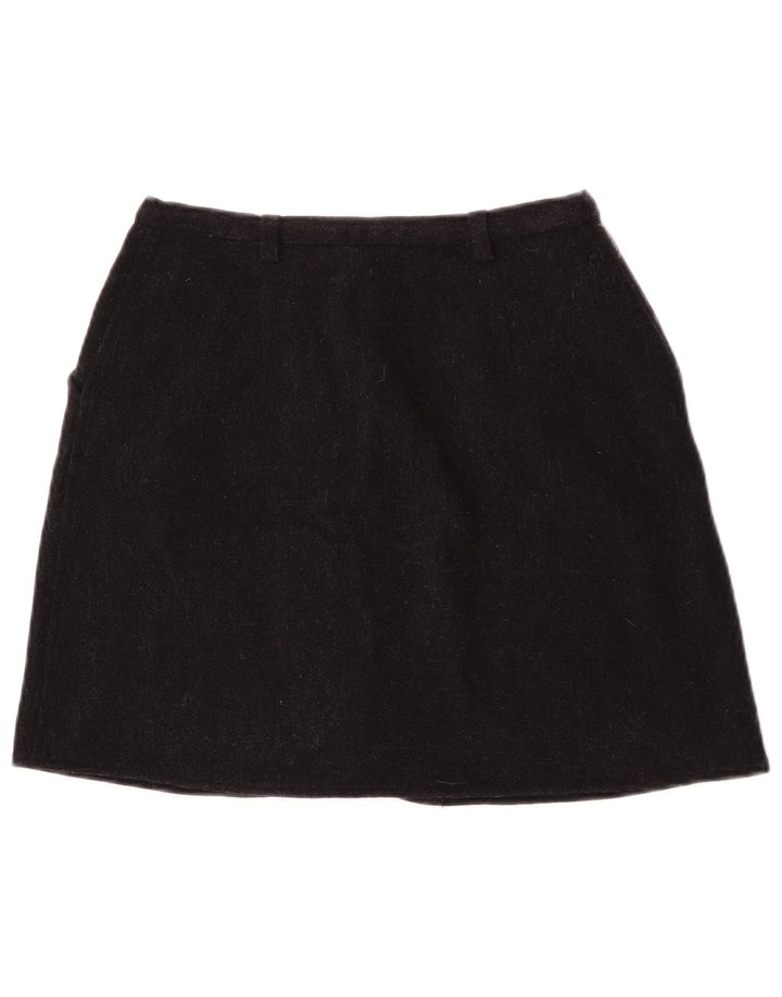 Armani Jeans Womens Mini Skirt UK 14 Medium W27  Black Wool