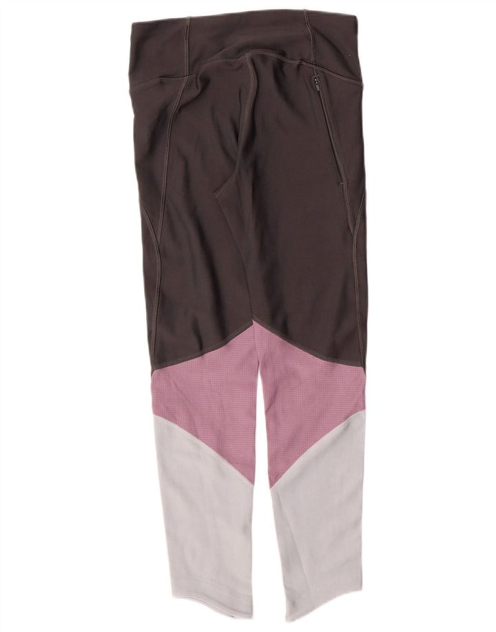 UNDER ARMOUR Womens Heat Gear Leggings UK 8 Small  Grey Colourblock