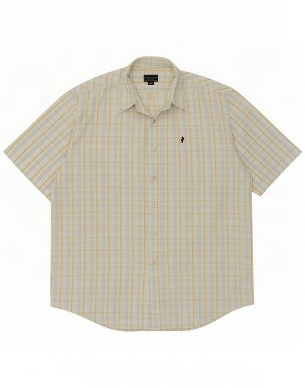 Marlboro Classics Mens Short Sleeve Shirt 3XL Yellow Check