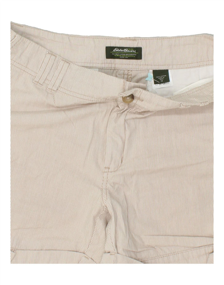 EDDIE BAUER Womens Hot Pants US 12 Large W34 Beige Striped Cotton | Vintage Eddie Bauer | Thrift | Second-Hand Eddie Bauer | Used Clothing | Messina Hembry 