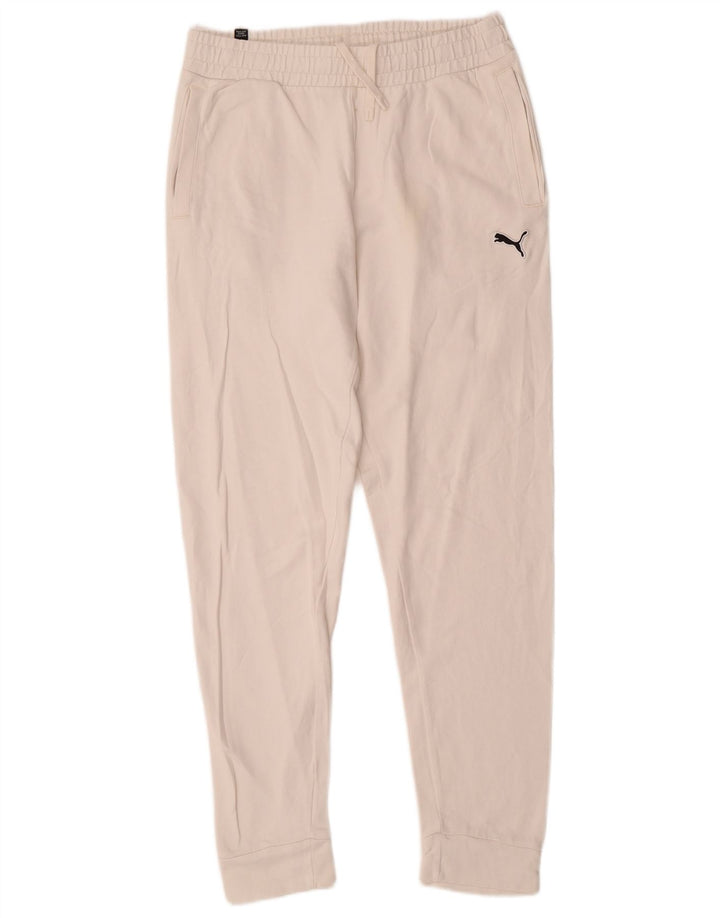 Puma Womens Tracksuit Trousers Joggers UK 14 Medium  White Cotton
