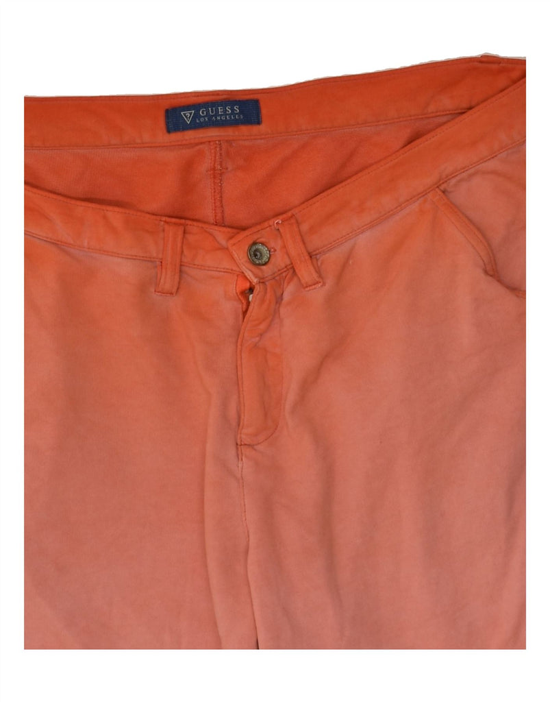 GUESS Womens Chino Shorts UK 18 XL W34 Orange Tie Dye Cotton | Vintage Guess | Thrift | Second-Hand Guess | Used Clothing | Messina Hembry 