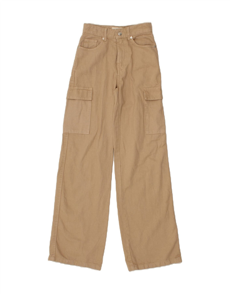 TALLY WEIJL Womens Cargo Wide Leg Jeans W32 L32 Beige Cotton Vintage Tally Weijl and Second-Hand Tally Weijl from Messina Hembry 