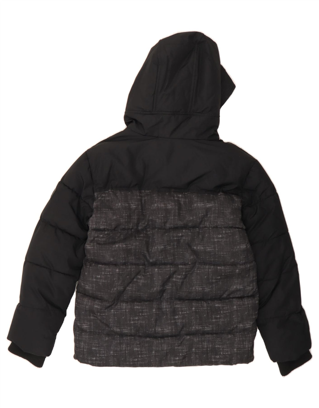 MICHAEL KORS Boys Hooded Padded Jacket 10-11 Years Black Colourblock Vintage Michael Kors and Second-Hand Michael Kors from Messina Hembry 
