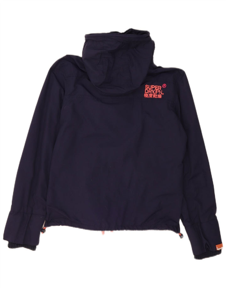 Superdry Womens Windcheater Windbreaker Jacket UK 14 Medium Navy Blue