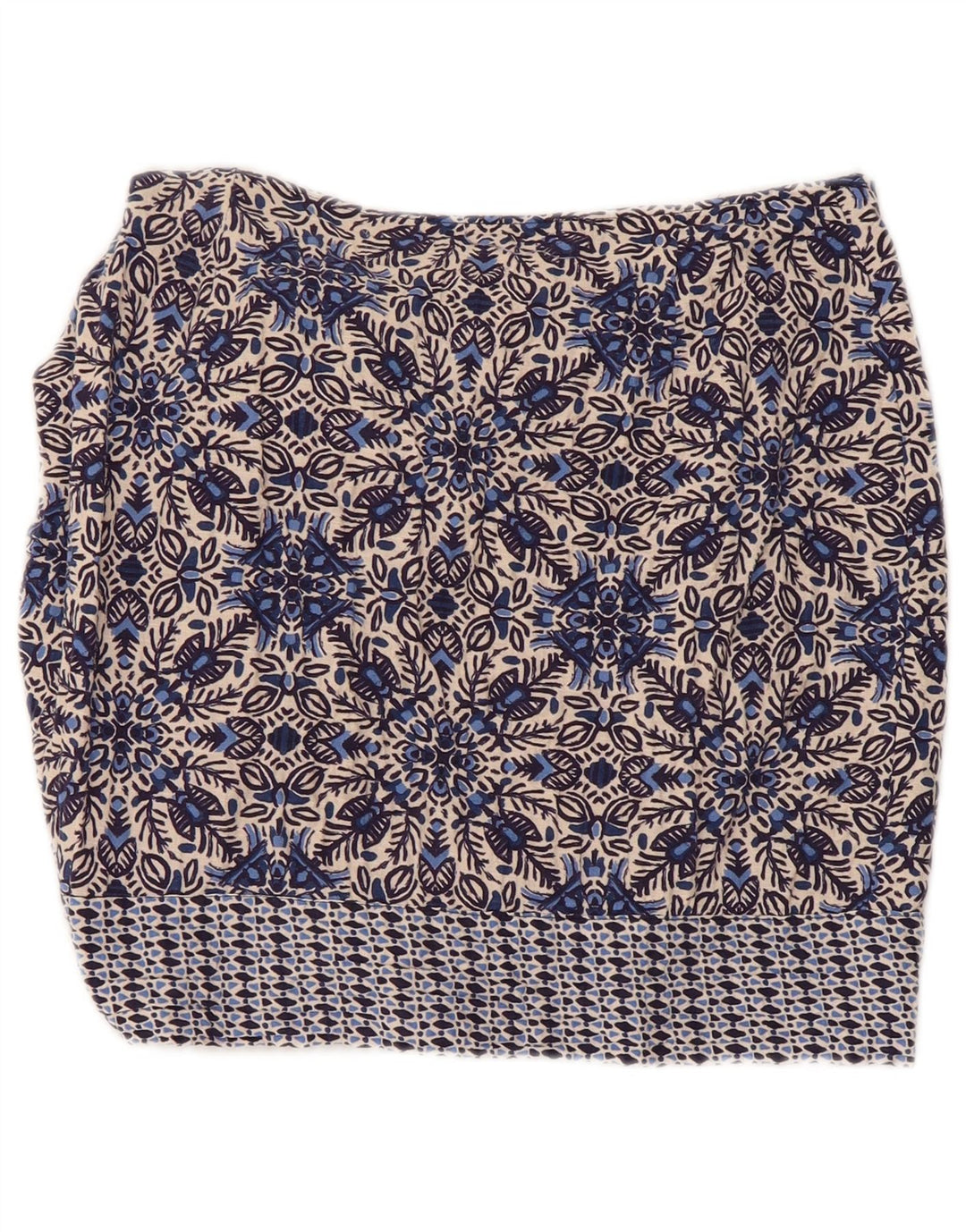 Zara Womens Wrap Skirt Small W26 Blue Floral Cotton