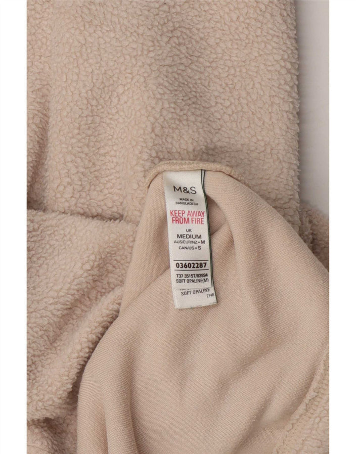Marks & Spencer Womens Roll Neck Fleece Jumper UK 14 Medium Beige