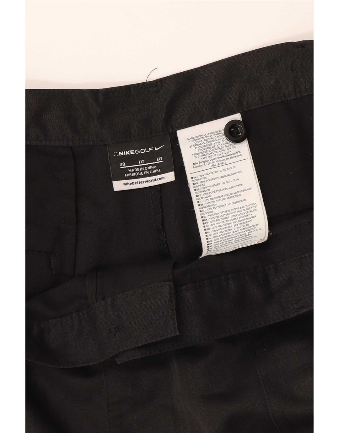 Nike Mens Chino Shorts W38 XL Black Polyester