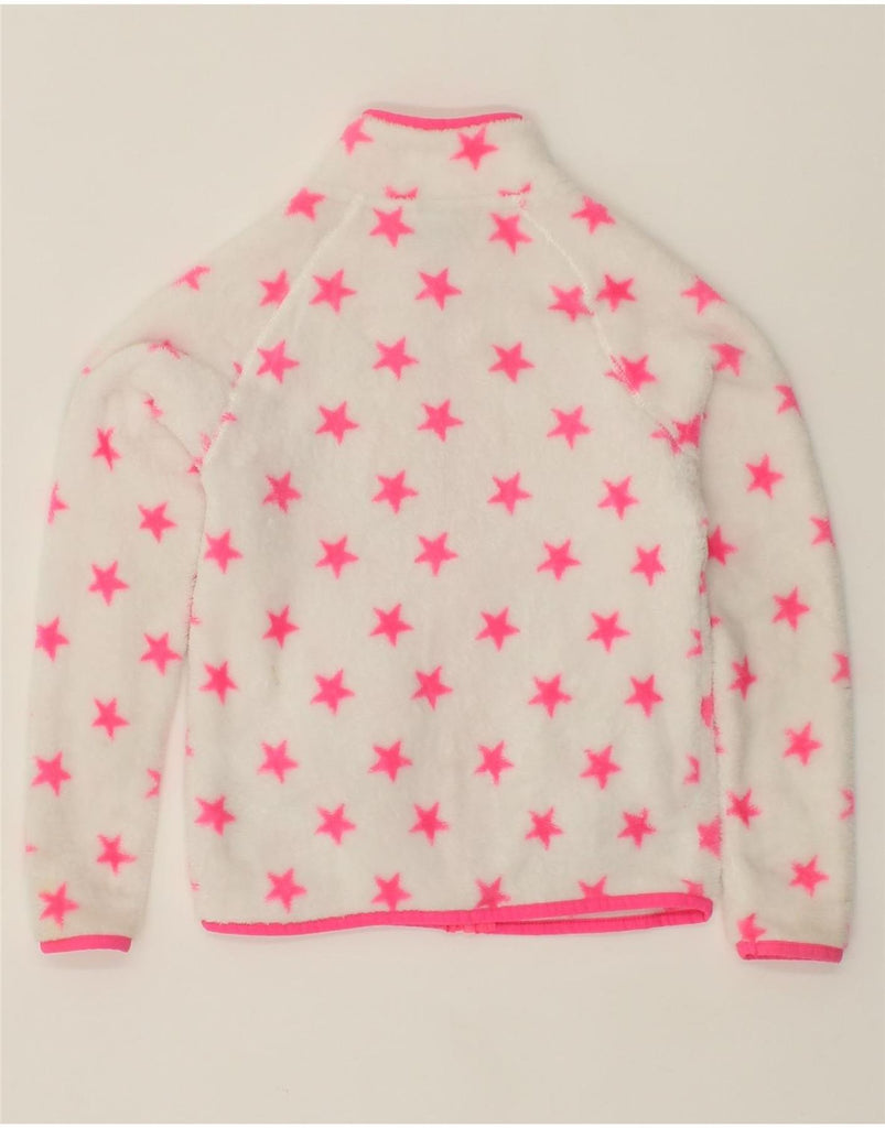 MC KINLEY Girls Abstract Pattern Fleece Jacket 7-8 Years White Polyester Vintage MC Kinley and Second-Hand MC Kinley from Messina Hembry 