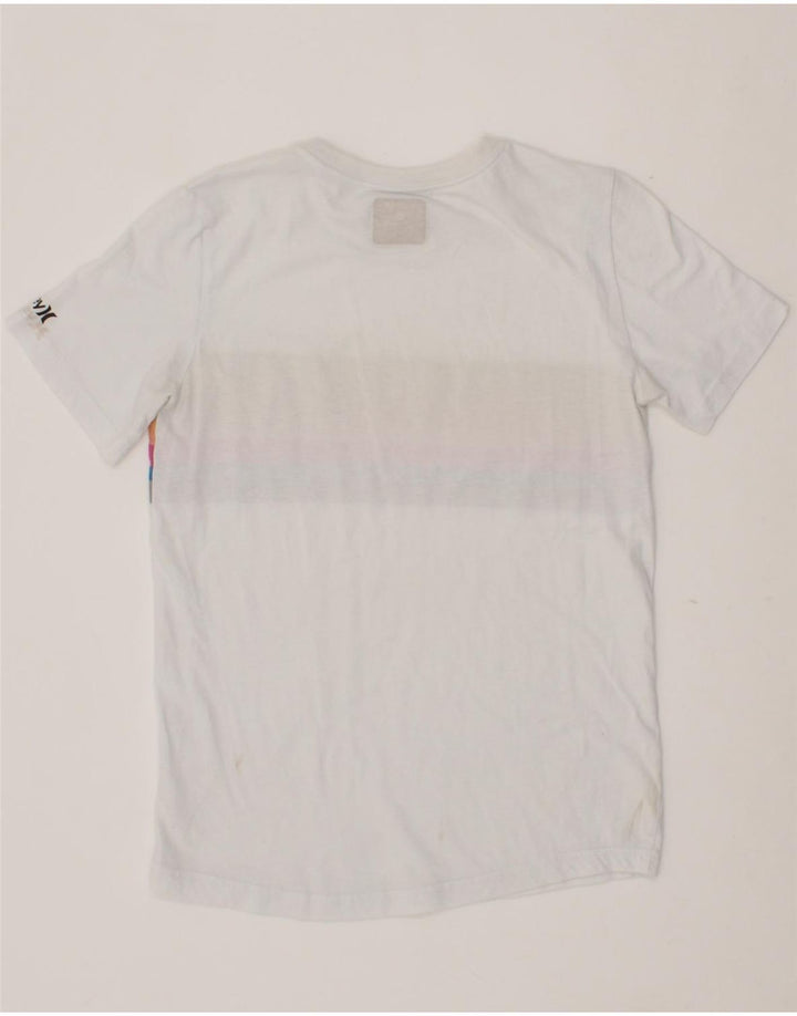 HURLEY Boys T-Shirt Top 12-13 Years Large White Colourblock Vintage Hurley and Second-Hand Hurley from Messina Hembry 